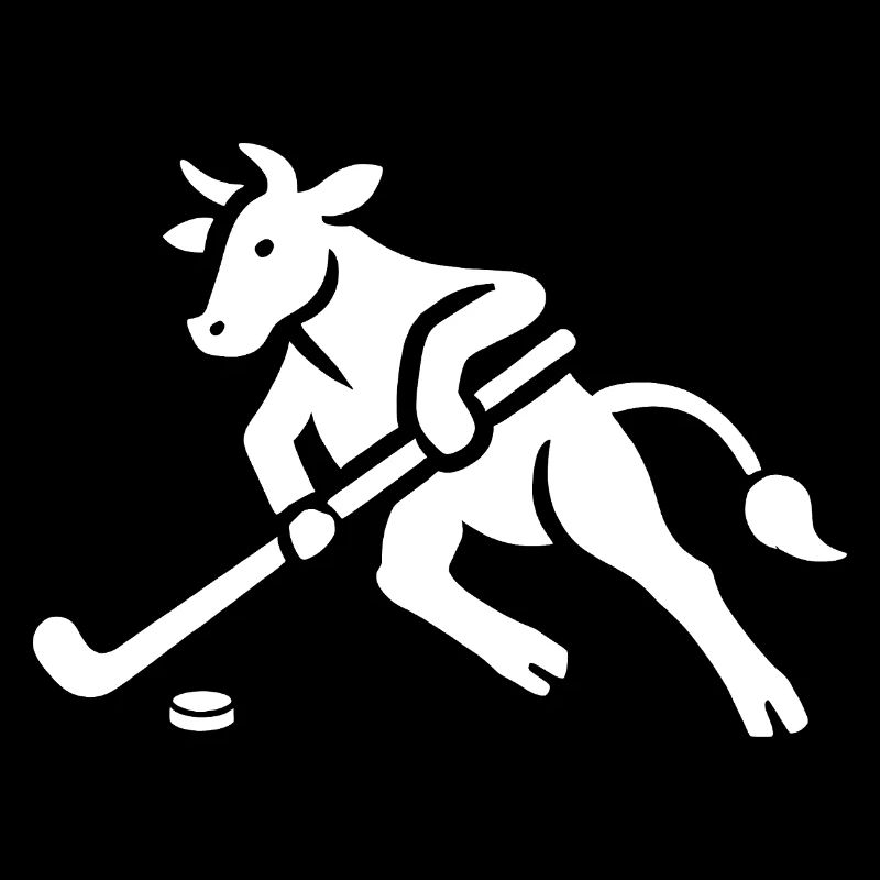 Kuh Bulle Eishockeyspieler Silhouette Minimalistis