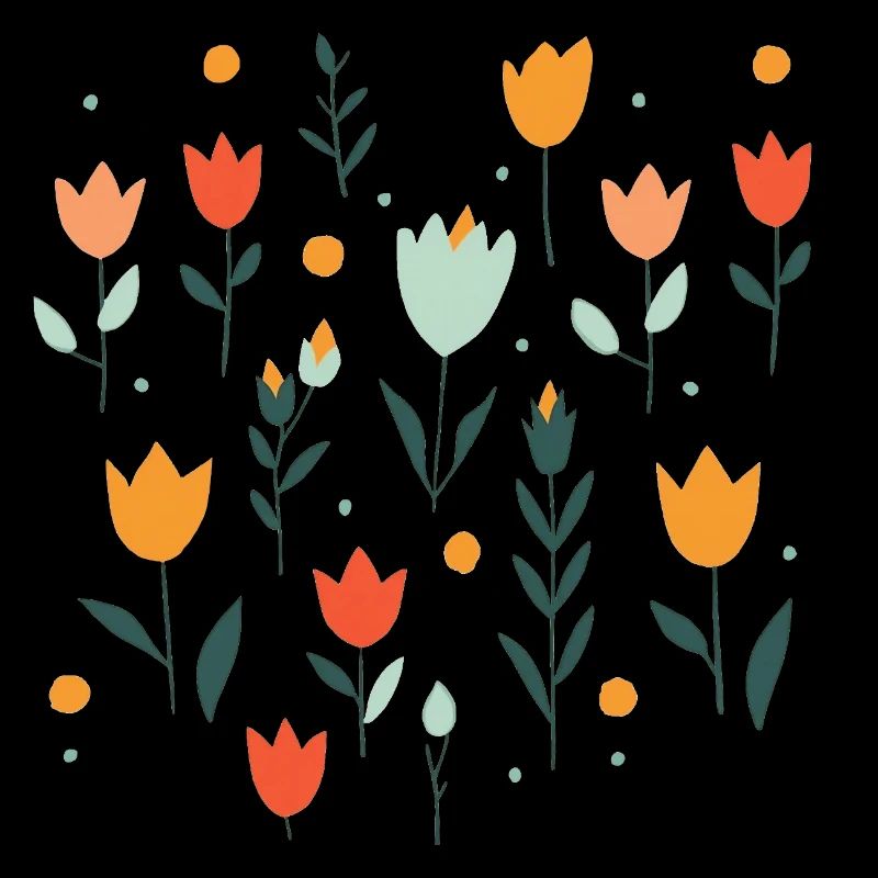 Fleurs géométriques – Design moderne et vibrant