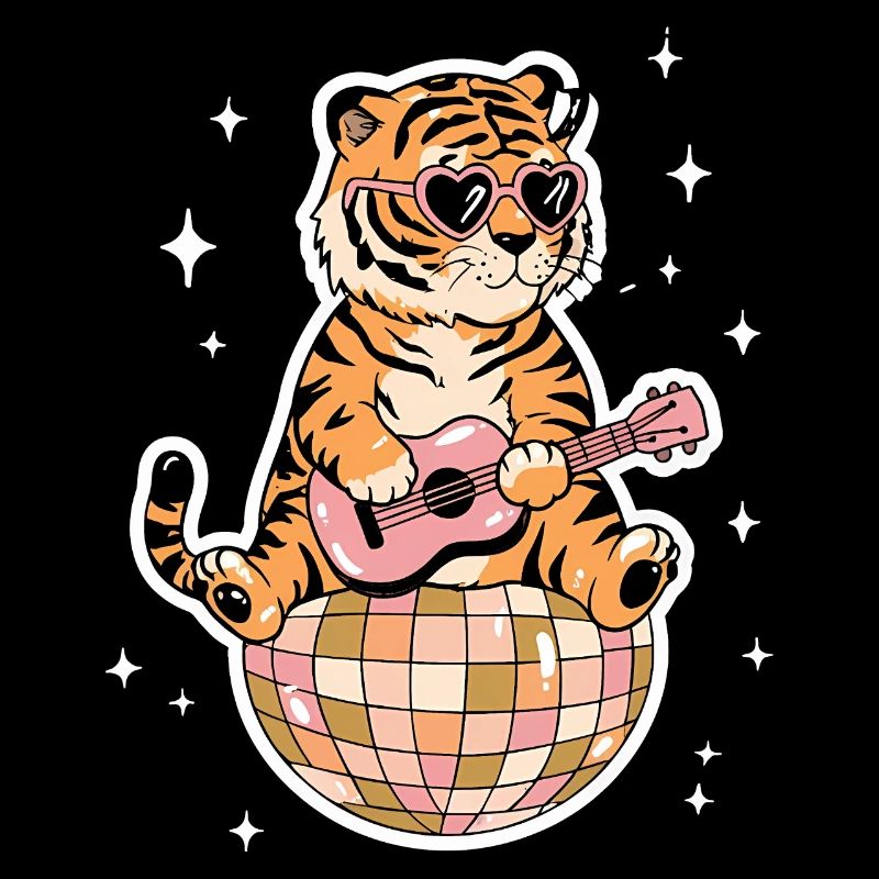 Tiger Disco Ball Groovy Retro 80s Costume