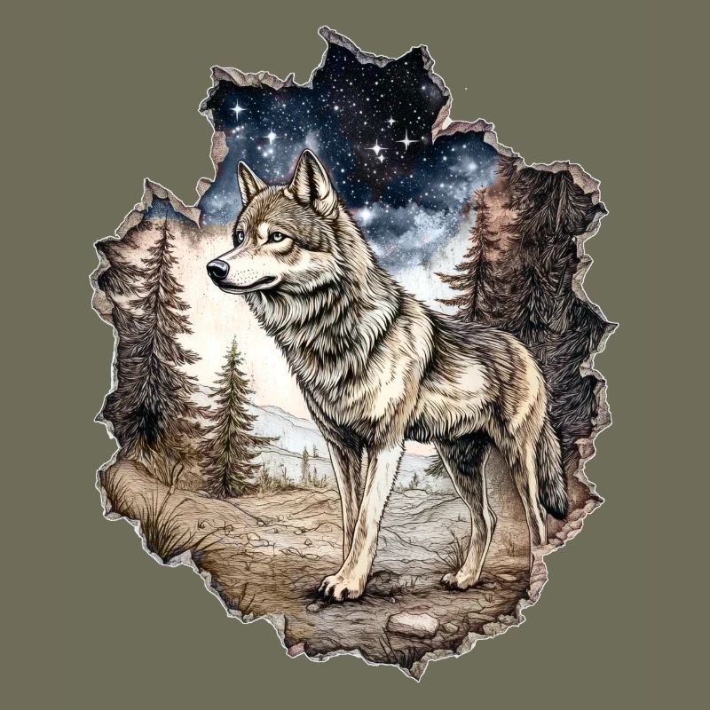 Wolf Sternenhimmel