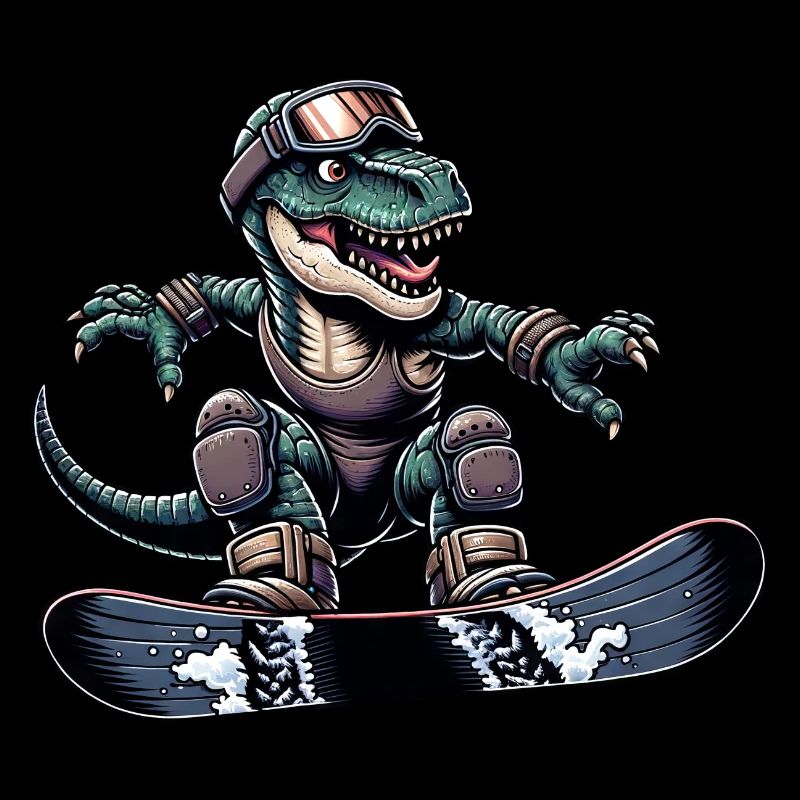 T-Rex Dino Snowboarder