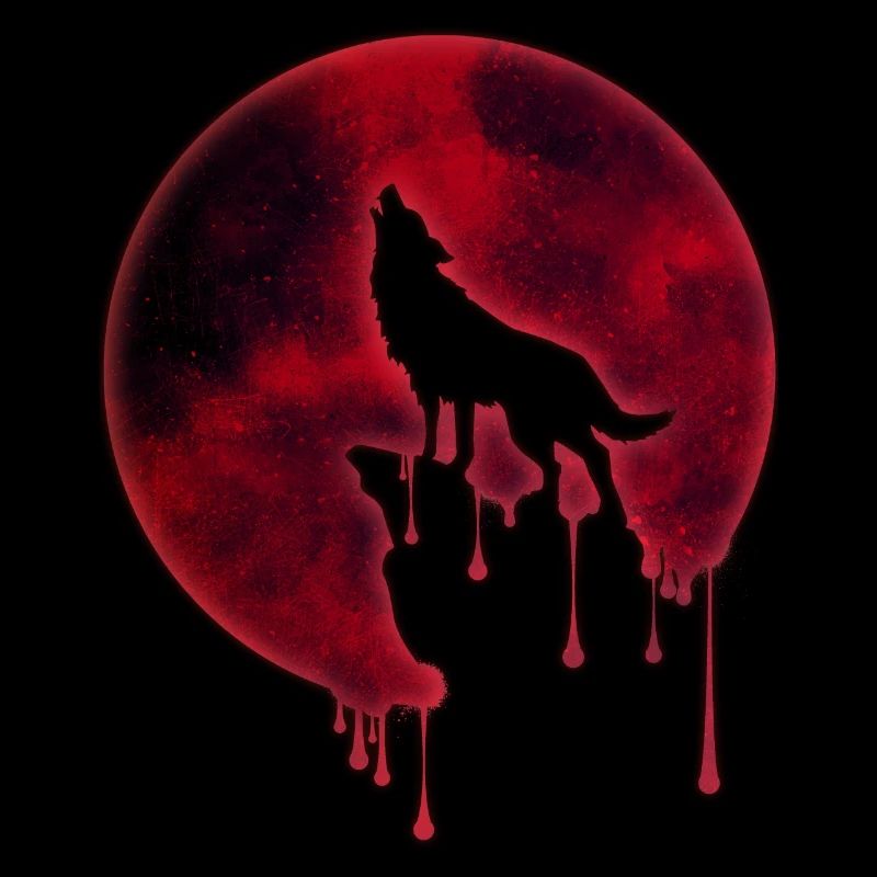 Blut Mond Heulender Wolf