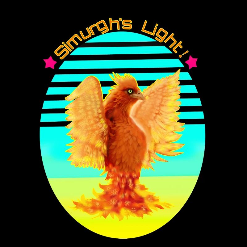 An Orange Cyber Bird Shining With Lemon Light