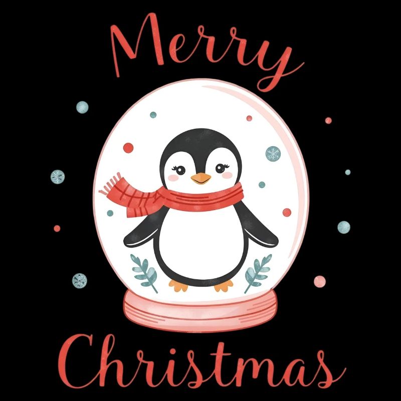 Cute Penguin in Snow Globe Christmas Design