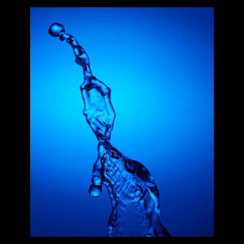 Blue Backlit Water Abstract