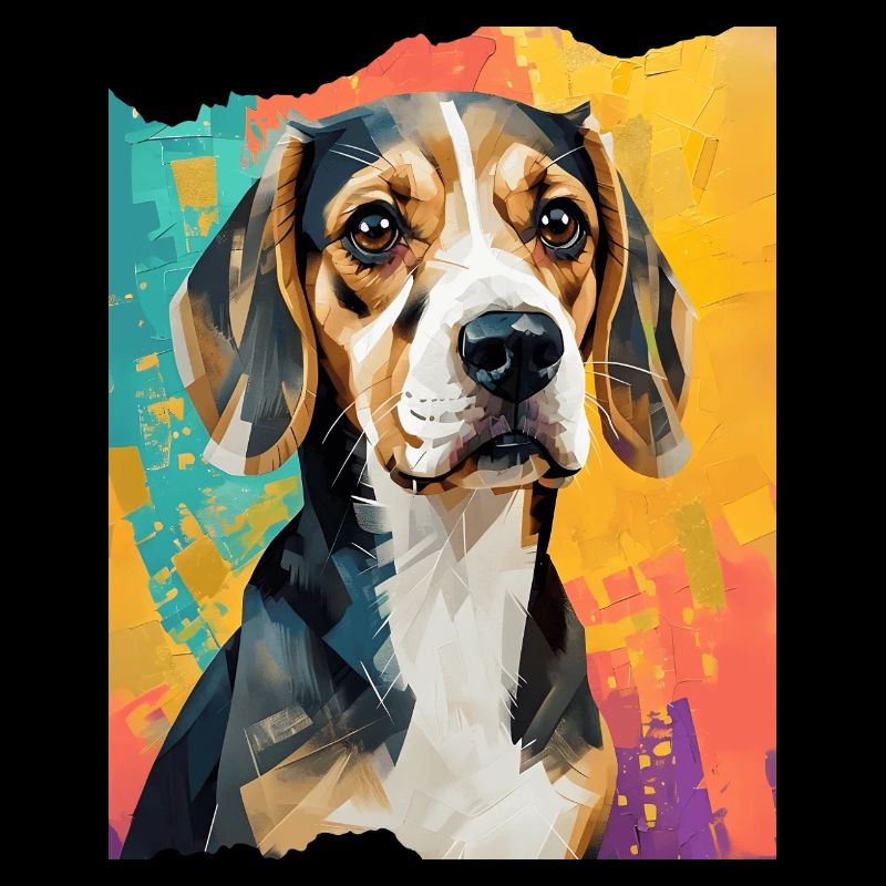 Geometric Beagle in Color Burst