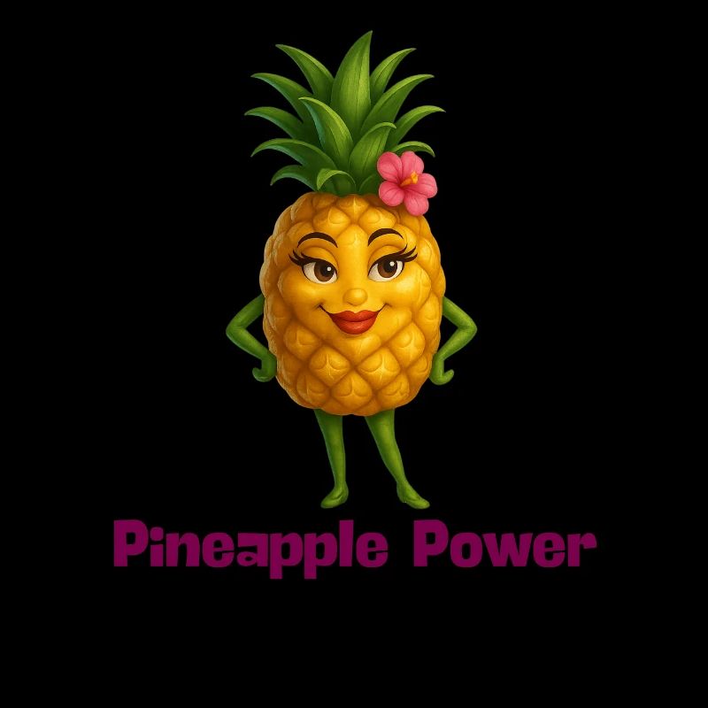 Pineapple Power Cartoon Character
