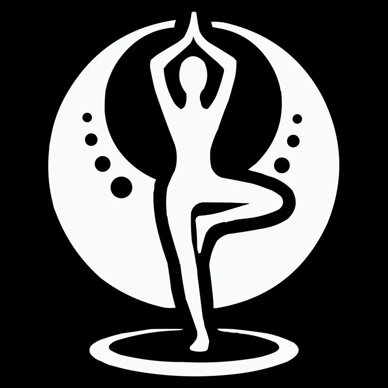 Silhouette de yoga dans le cercle de la lune