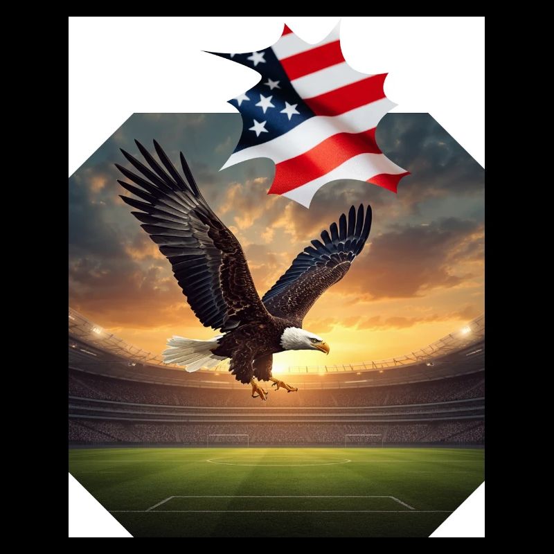 Patriotic eagle in stadium