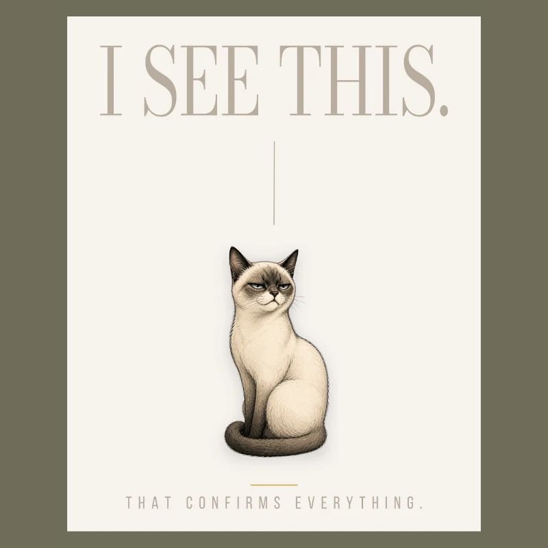 I SEE THIS. Noble Cat Introvert Meme Design