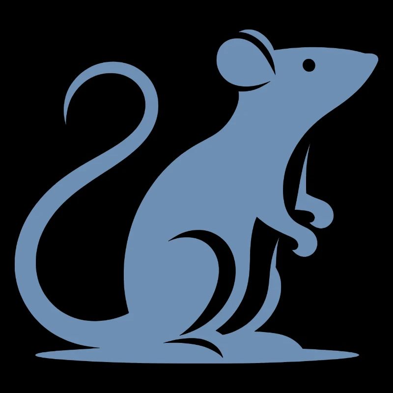 Minimalist Rat Mouse Silhouette