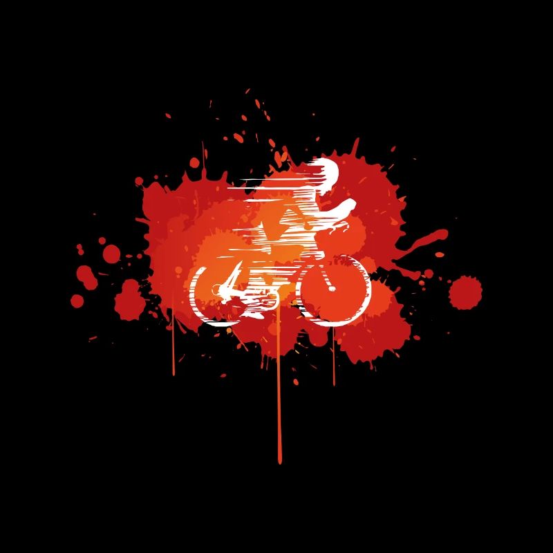 Bike splashed in orange paint