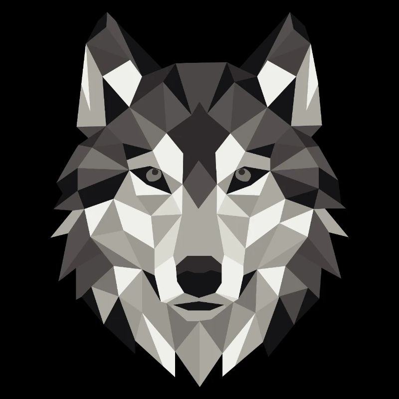 Géométrie Lowpoly de Wolf Head
