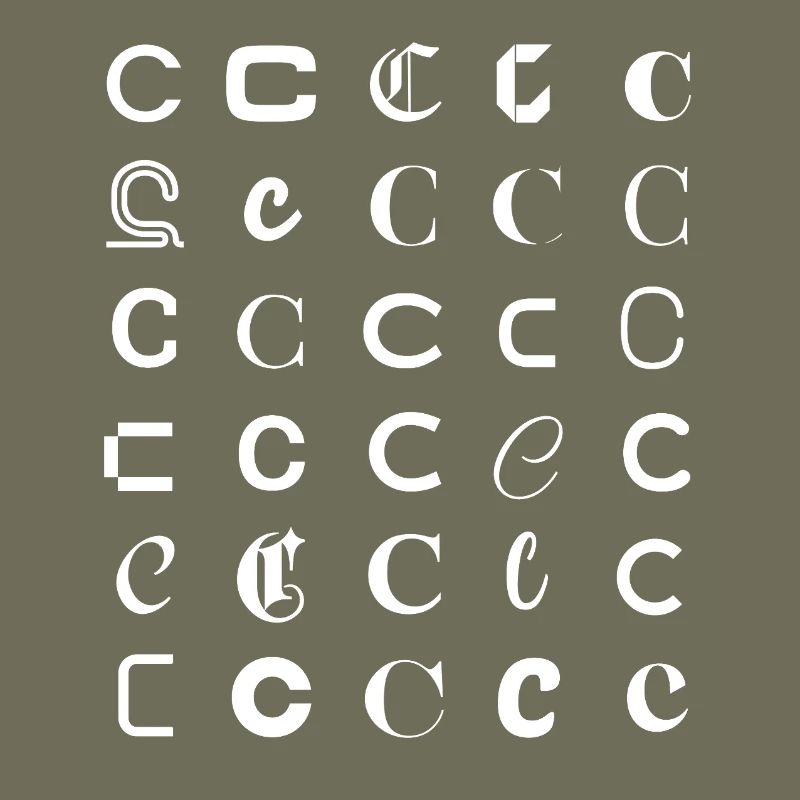 Typography C Glyphs Monogram Set
