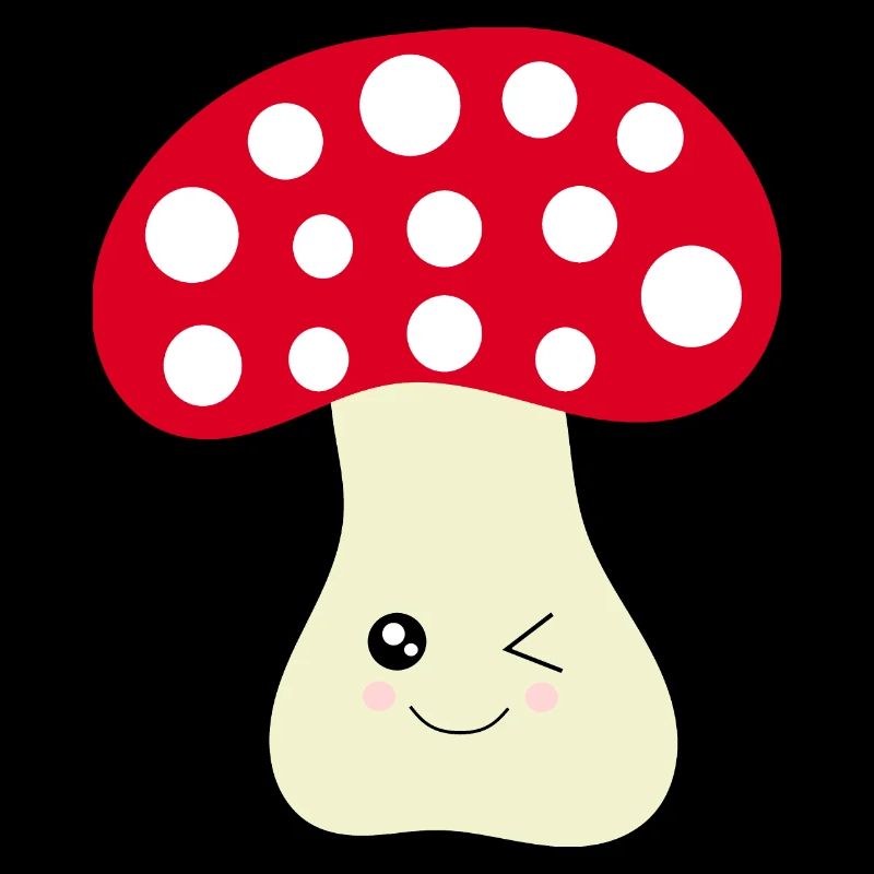 Kawaii Mushroom Toadstool cute red with face