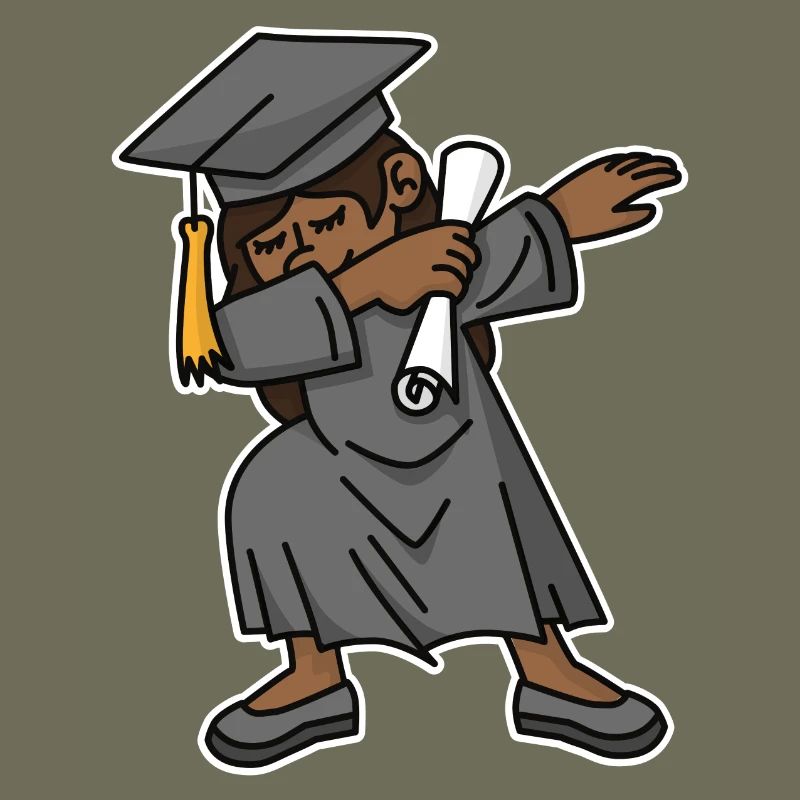 Schwarzes Mädchen Student dab Abschluss Schule