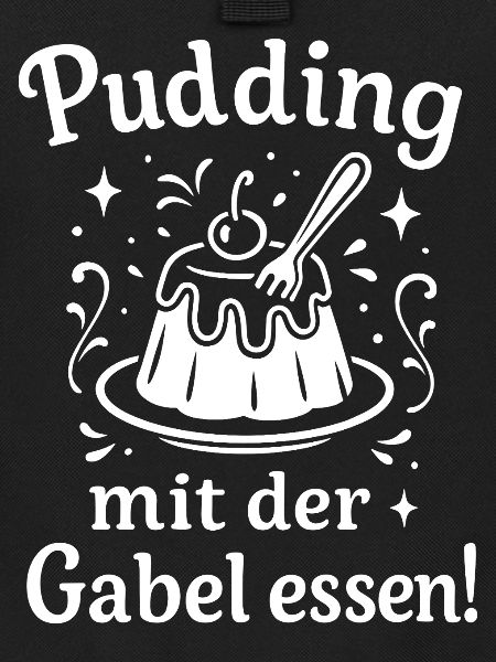 Pudding mit der Gabel Essen