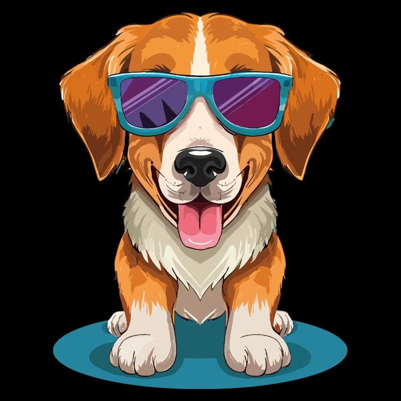 Beagle avec des lunettes de soleil