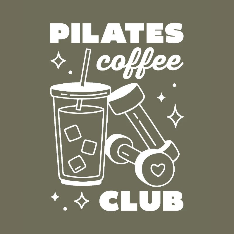 Pilates- und Eiskaffee-Latte-Club