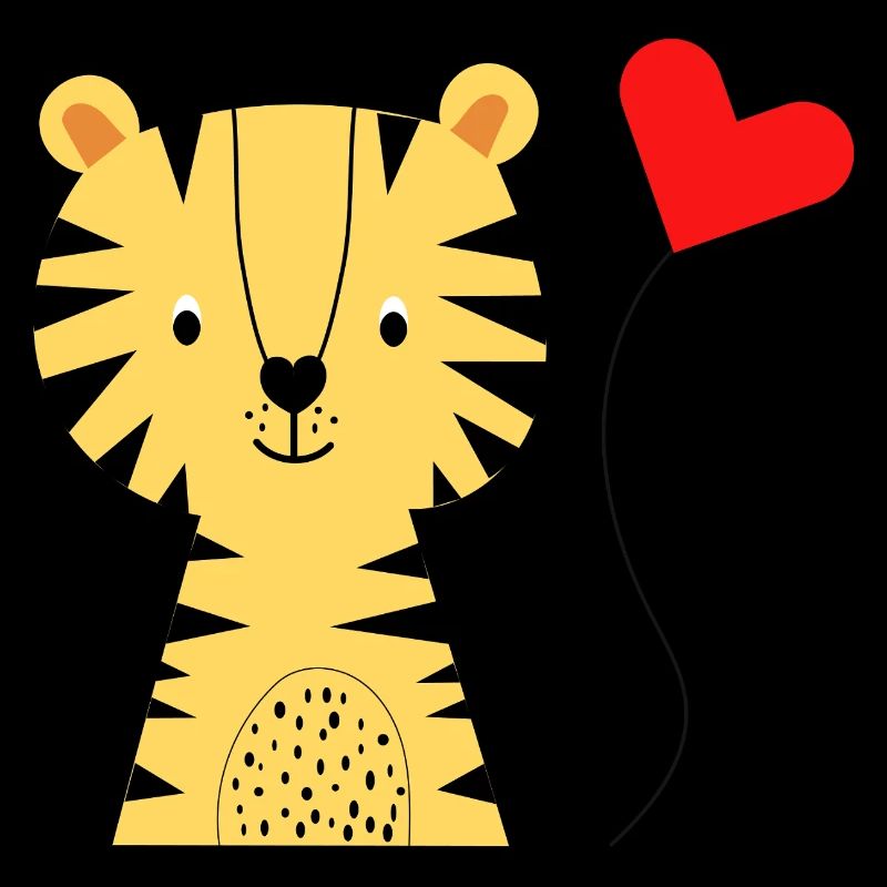 Tigre mignon avec ballon coeur - Mode bébé - Naissance