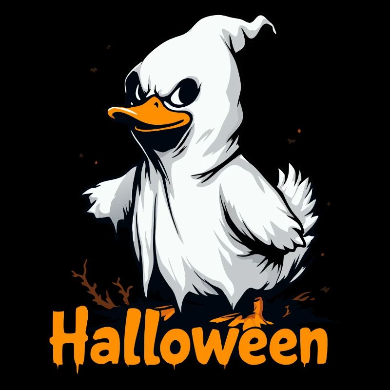 Spooky Duck Ghost Halloween T-Shirt | Cute Ghostly