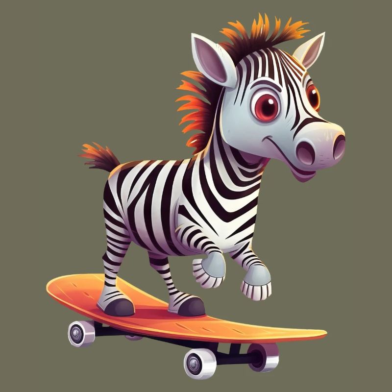 Zebra auf Skateboard - Dynamisches Design