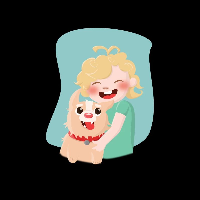 Child with dog
