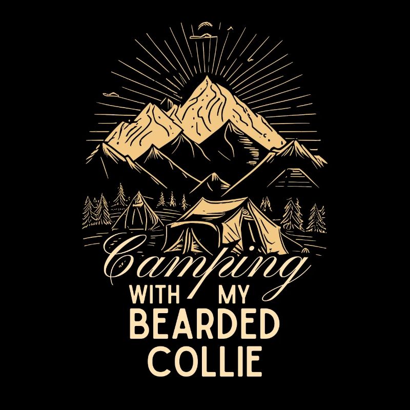Bearded Collie Camping