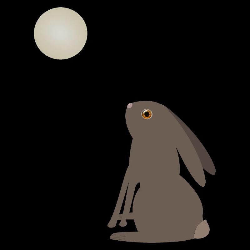 Magical Wiccan Hare and Pentacle Moon