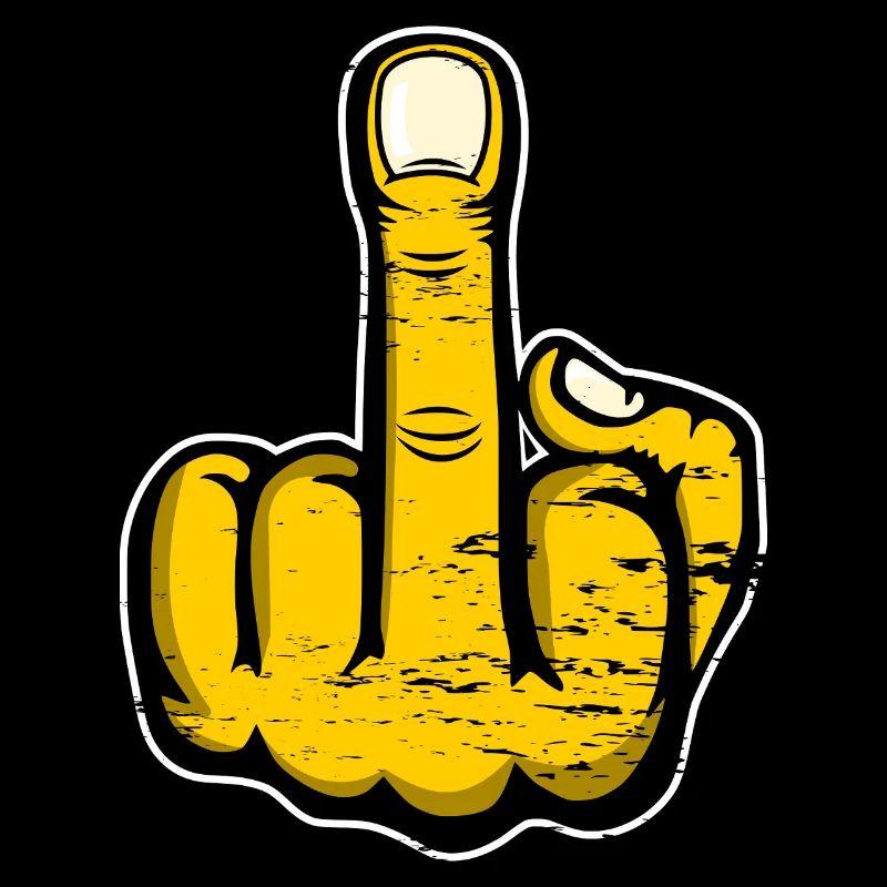 Mittelfinger Stinkefinger Design Gelb used