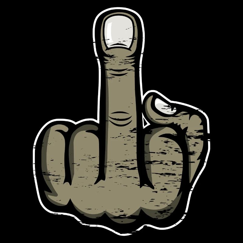 Middle finger stinky finger design used