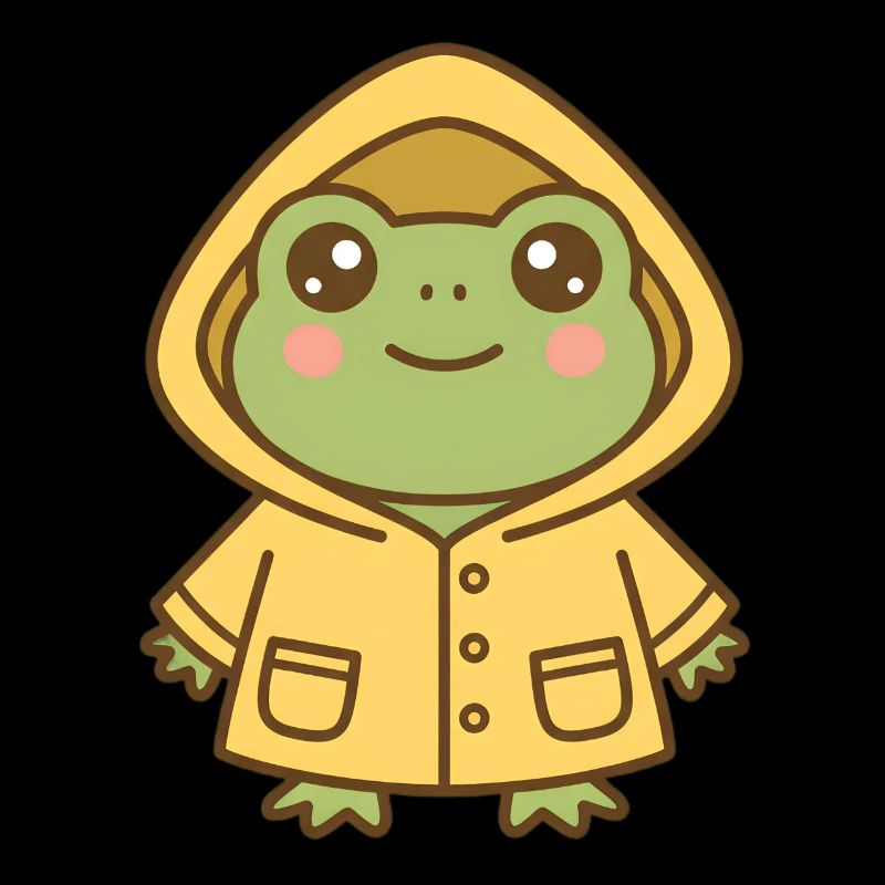 Grenouille avec imperméable