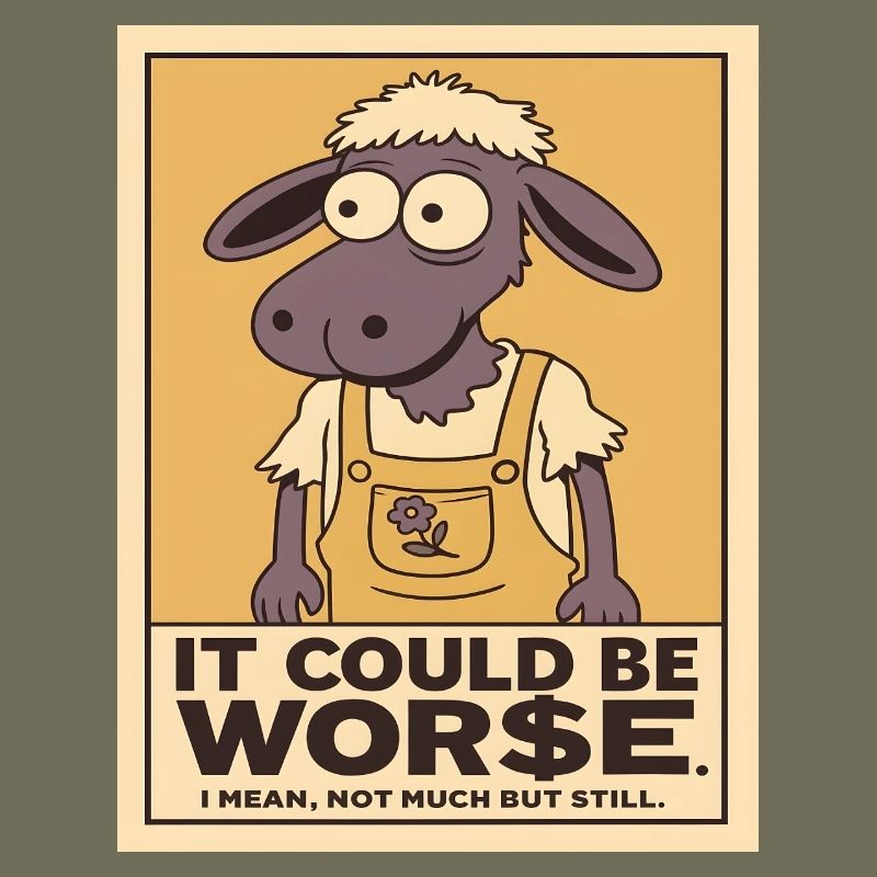 Sheep in dungarees, it could be worse