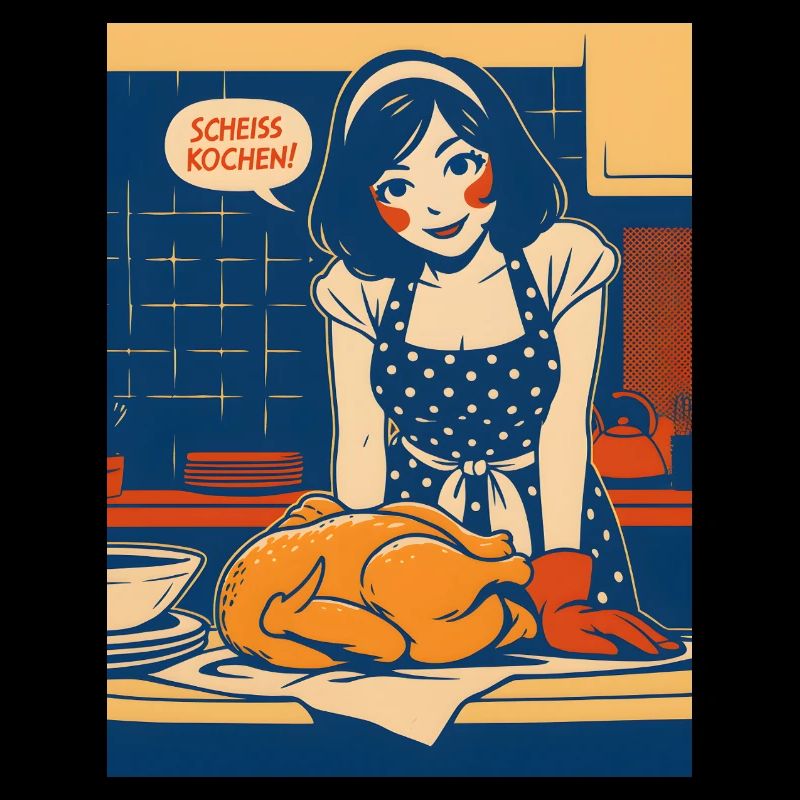 Pop Art Kitchen Chaos with Saying