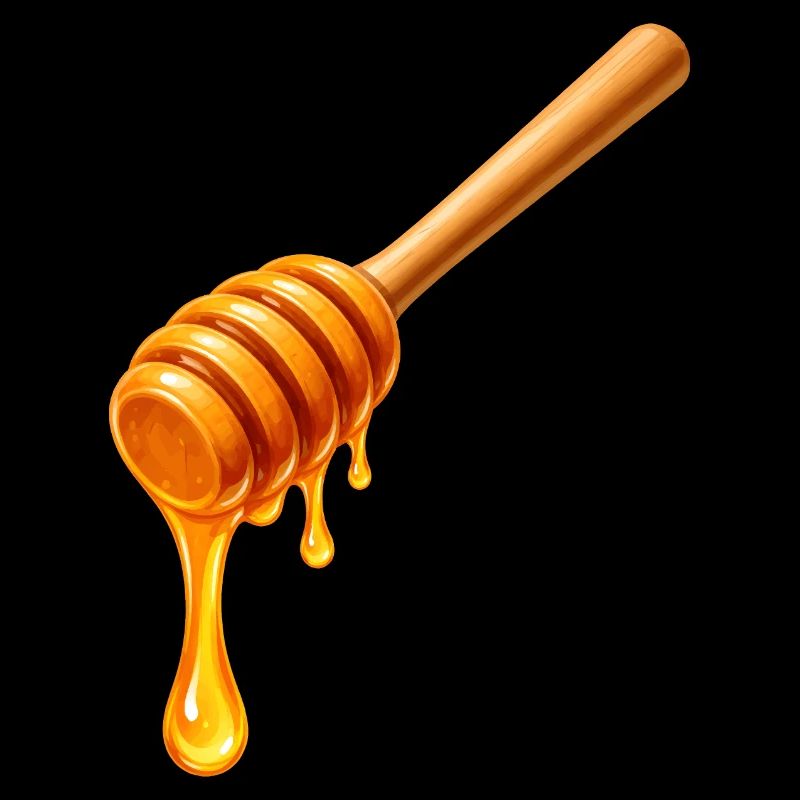 Honiglöffel mit tropfendem Honig Illustration 