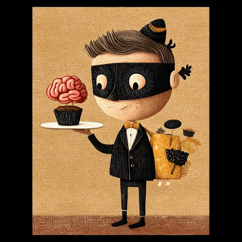 Masked Waiter Brain Pastry