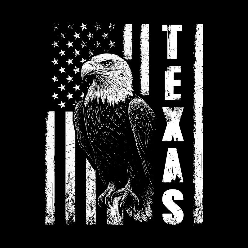 Drapeau des États-Unis avec aigle et Texas