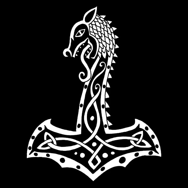 Loup blanc et marteau de Thor