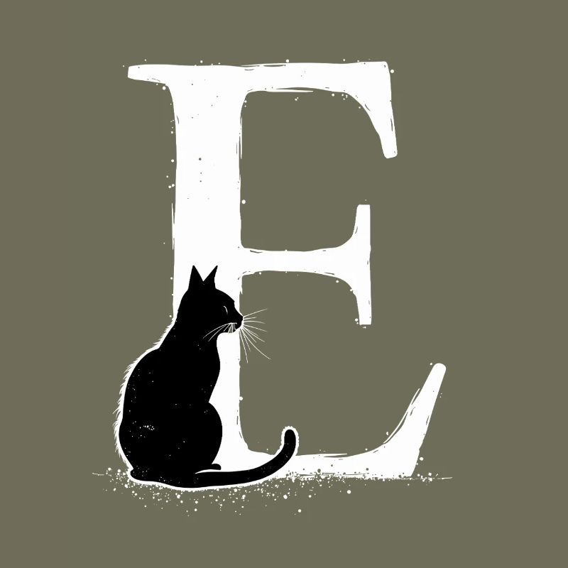 Buchstabe E mit Katze