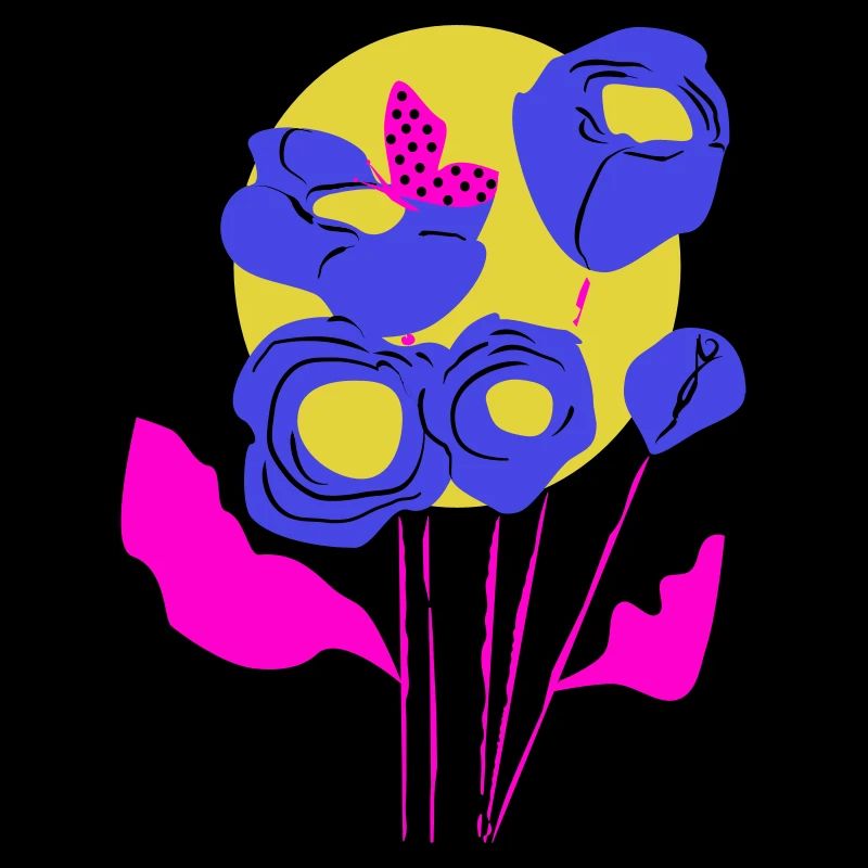 Blumenbouquet in Neonfarben