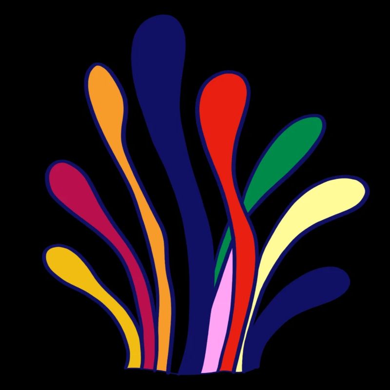 Eight linear patterns with different colors