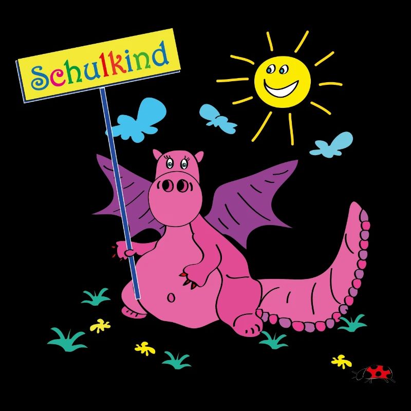 Kleiner Drache ist jetzt ein Schulkind