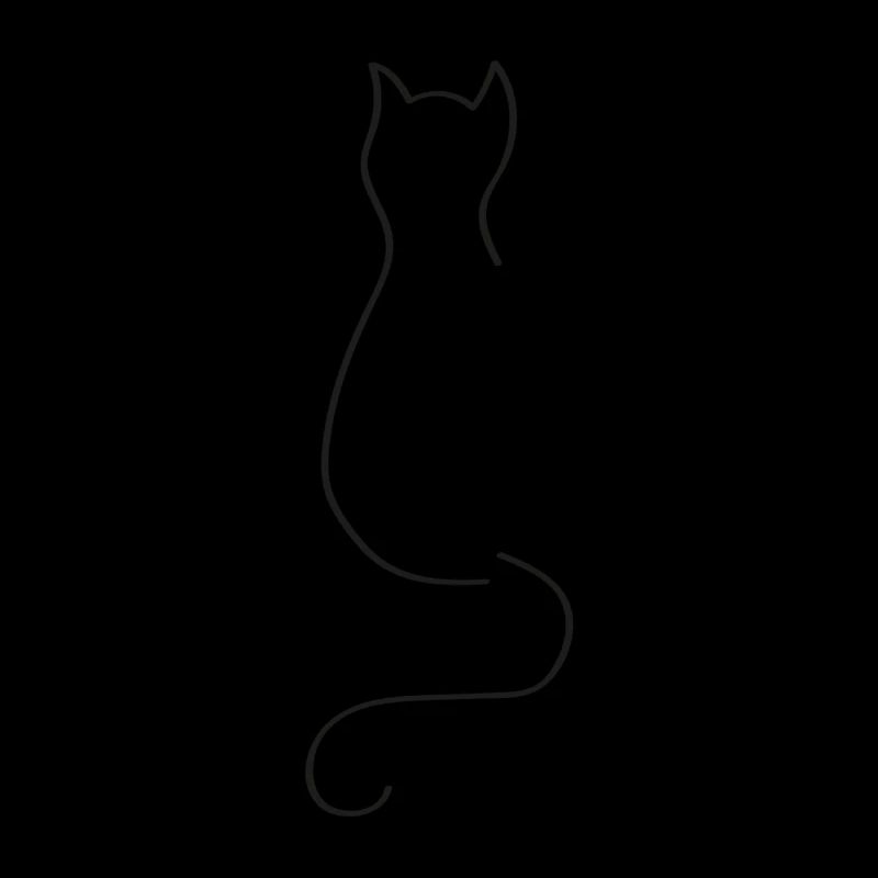 Katze One Line Schwarz - Cat Oneline Black