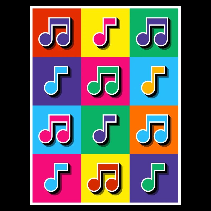 Mosaïque de notes musicales Pop Art