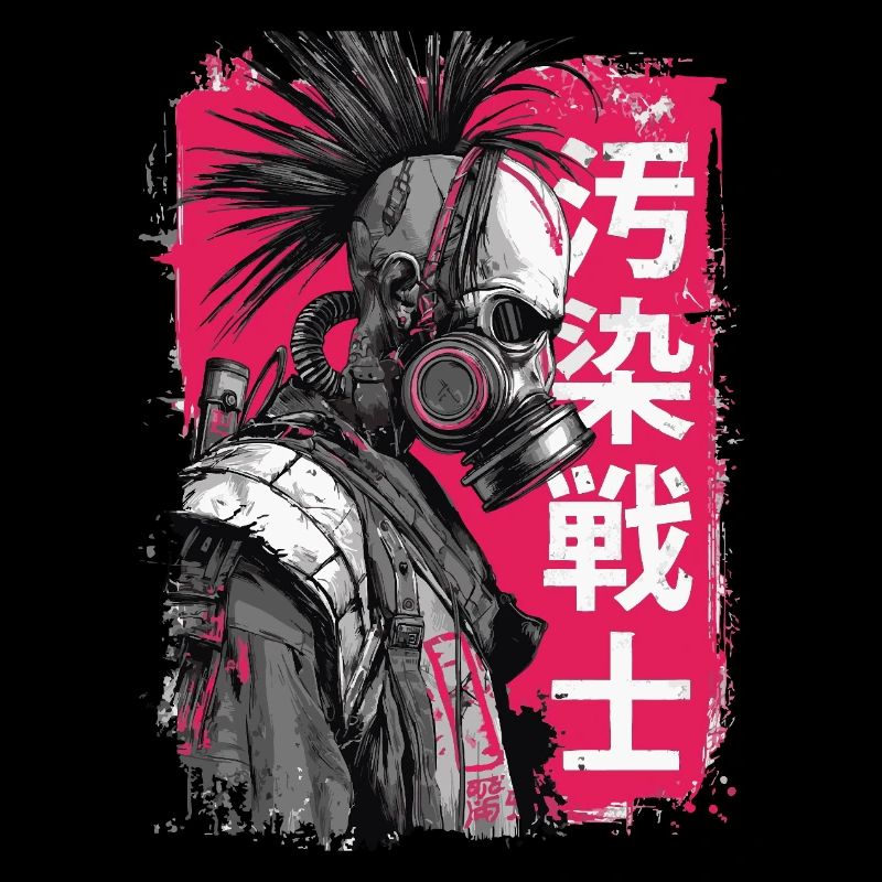 Punk Krieger mit Schriftzeichen
