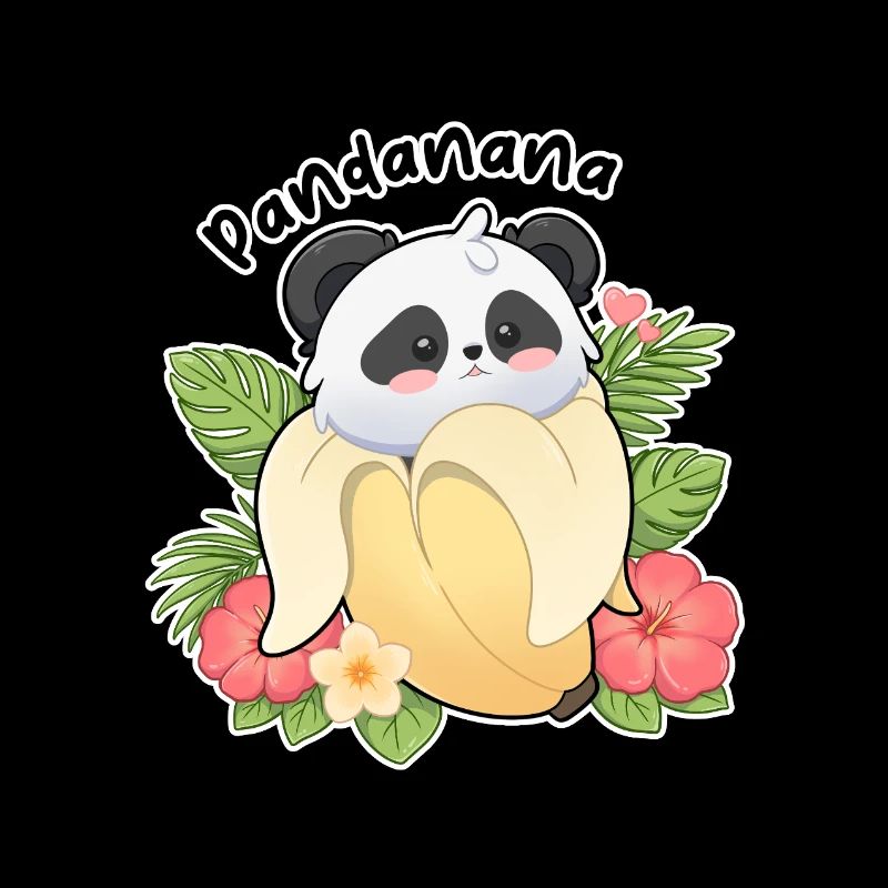 Motif de banane panda : design d’animaux mignons
