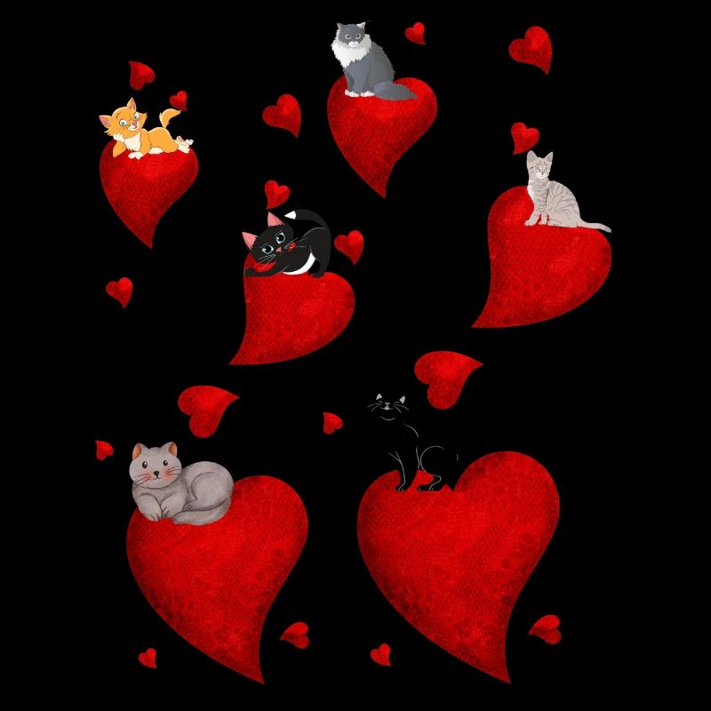 petits chats et petits coeurs