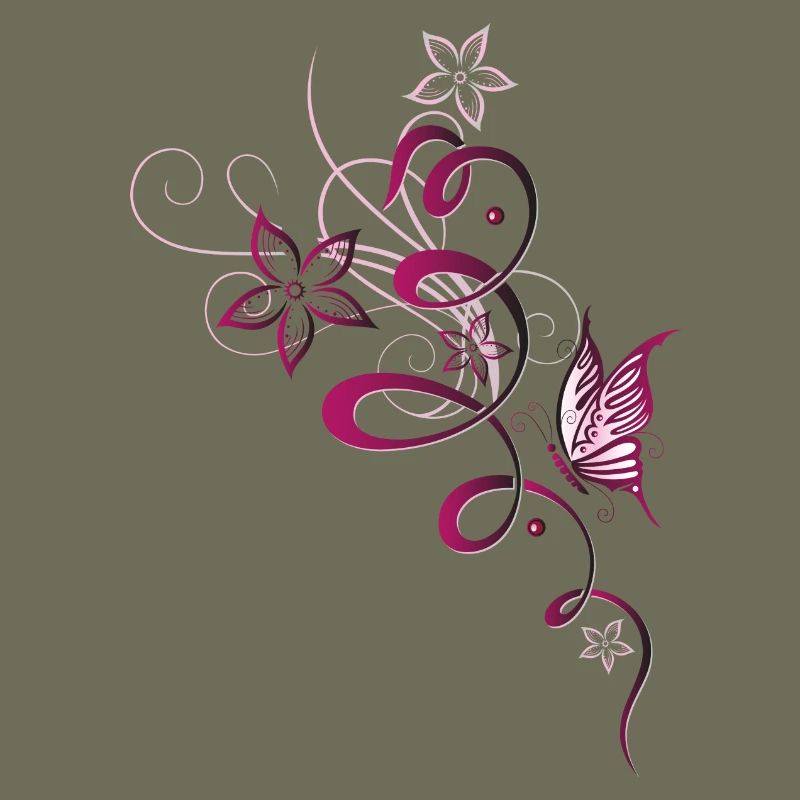 Spring flowers butterfly Spring cherry red