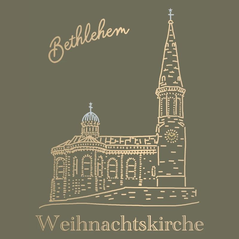 Weihnachtskirche Bethlehem Handzeichnung