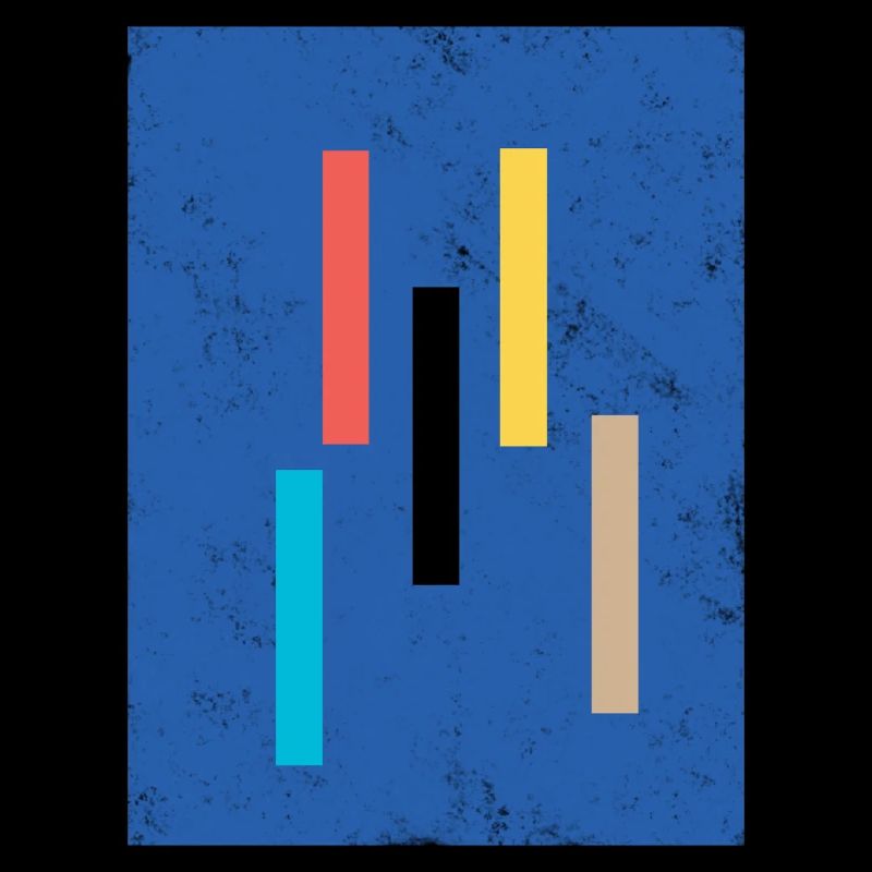 Blocs de couleur abstraits sur fond bleu